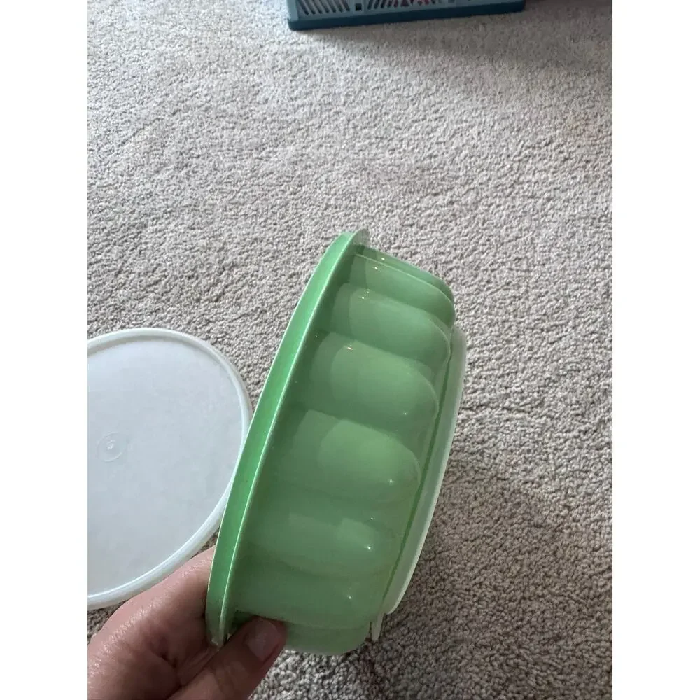 Vintage Tupperware Jel N Serve Jello Gelatin Dessert Mold Mint Green 3 Piece Lid